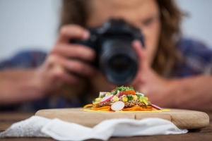 A food item is being clicked for a restaurant to display