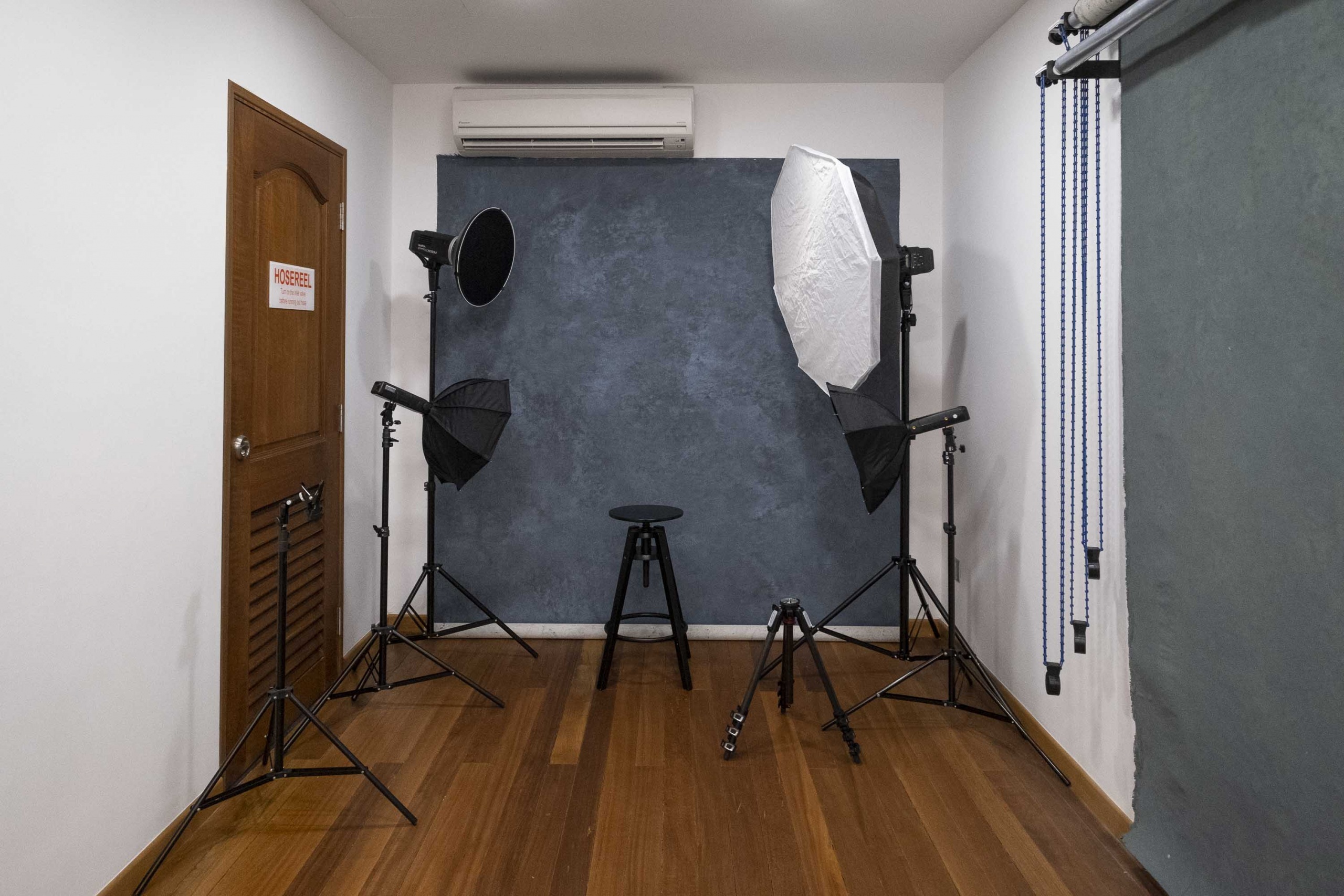 studio set up with lighting for commercial photography