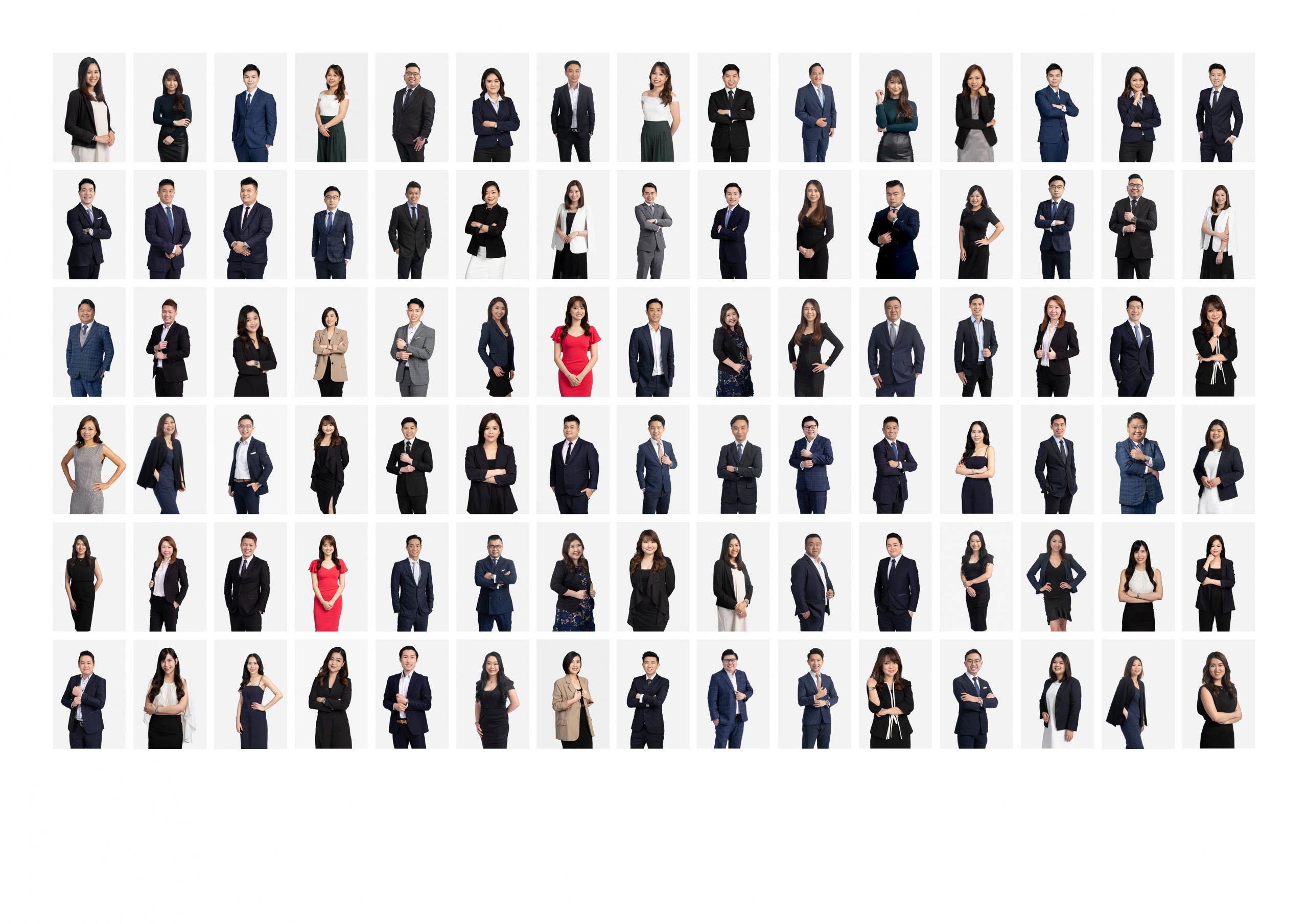 group corporate headshot compiled grid