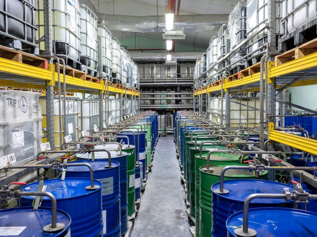 Symrise tank storage, photo taken by coco creative studio industrial photography
