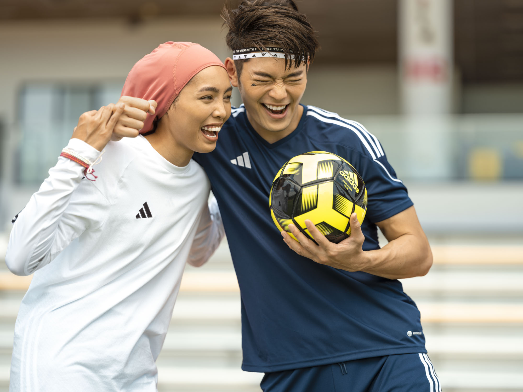 football ball soccer mix laughing Adidas Asia Singapore adiclub membership fashion photographer commercial studio sport photography