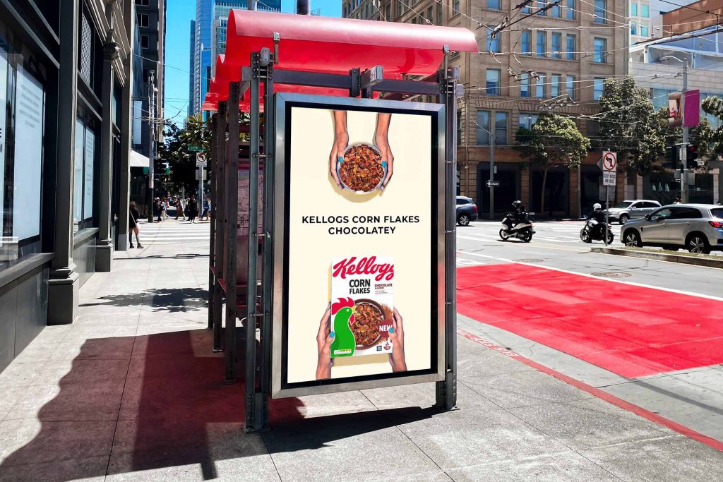 kellogs-Bus Station Mockup-coco creative studio- graphic design- singapore-france