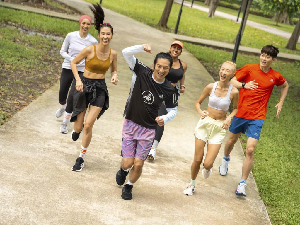 running group and the coach doing a training run Adidas Asia Singapore adiclub membership fashion photographer commercial studio sport photography