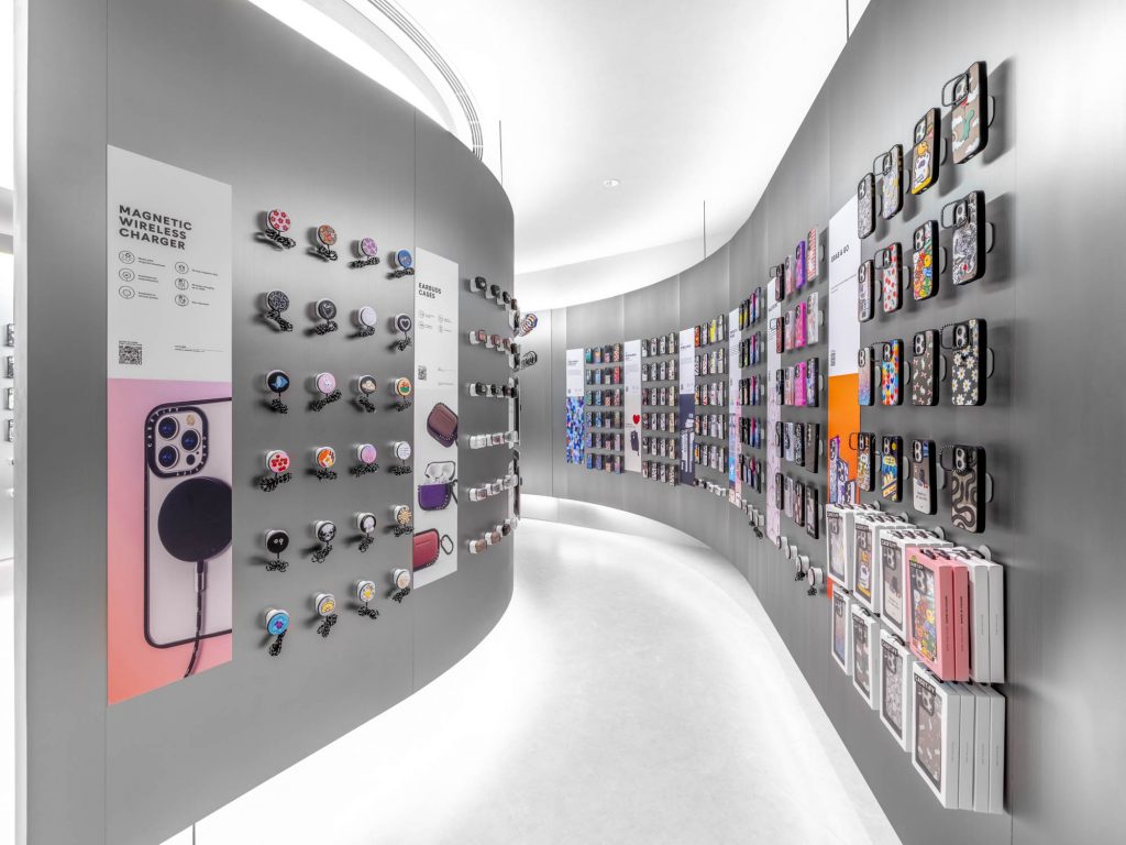 Interior Photography for a case brand. There are many phone covers hanging on the wall